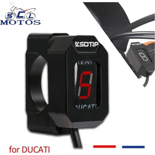 Sclmotos-1-6 Level Ecu Plug Mount Motorcycle Speed Gear Display Indicator Red For Ducati Monster 696 795 Scrambler 400 Superbike