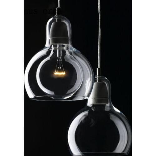 Modern minimalist glass Edison bulb chandelier restaurant living room bar personalized originality single head Chandelier