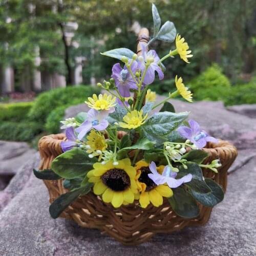 Wedding Petal Toss Basket Flower Girl Basket Ceremony Wedding Decoration Vintage Chamomile Flower Girl Basket Container