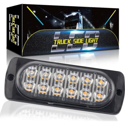 Truck/Truck 12-24v Side Warning Light 12LED Ultra-thin Flashing Light Strobe Light 36W