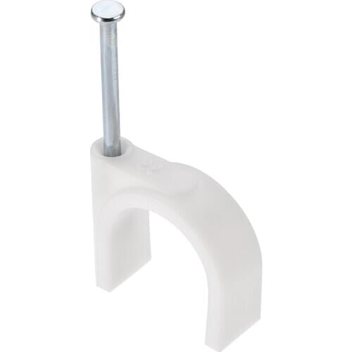 Uxcell Nail Cable Clips 22mm Clamps Wire Fastener for Home Office Cords Management White 100Pcs