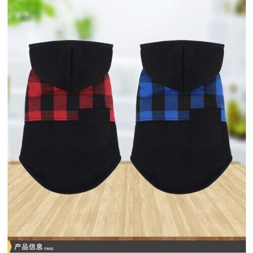 High Quality Pets Dogs Cat Clothes Cotton Winter Thicken Plaid Jacket Coat Costumes Hoodies Clothes for Puppy Dogs Chihuahua