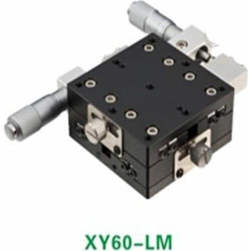 XY Axis 60X60mm Platform Precision Bearing Linear Stage Left Micrometer