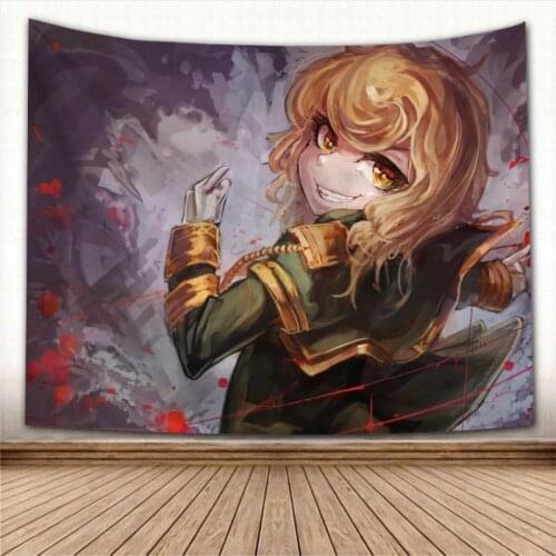Youjo Senki Aniime Tapestry Colorful Psychedelic Decorative Carpet Wall Fabric For Living Room Bedroom Tapestries Accessories