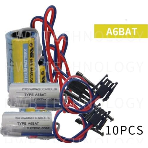 10pack 100% Original NEW ER17330V 3.6V PLC Battery Batteries For Mitsubishi Servo A6BAT PLC Battery Free Shipping