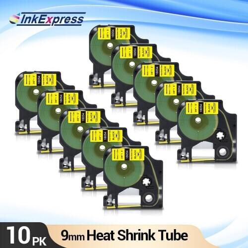 10PK 18054 Heat Shrink Tube Tape For DYMO Rhino IND 18054 Industrial Tape 12mm For DYMO Rhino 4200 5200 6000 3000 Label Maker