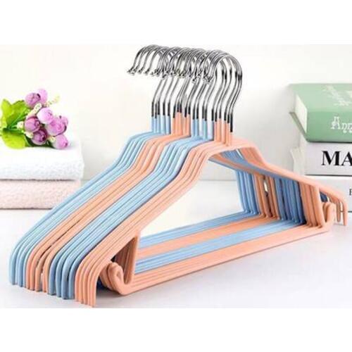 20 pcs/lot PVC Coating Clothes Hangers Non-slip Shoulder Household Laundry Drying Rack for Adult Coat Dress Skirt