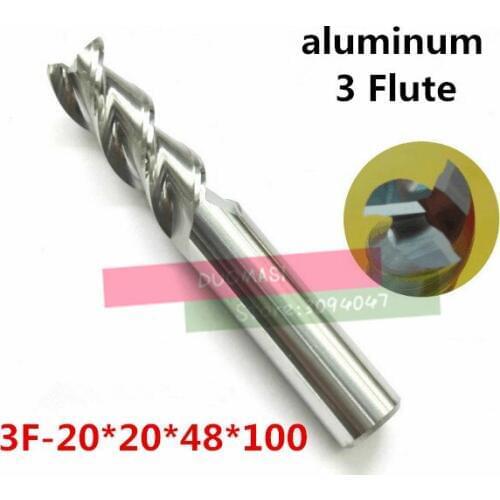 3F-20*20*48*100,HRC50,Carbide Square Flatted End Mill3flute milling cutter for aluminum endmill Carbide CNC End mill Router bits