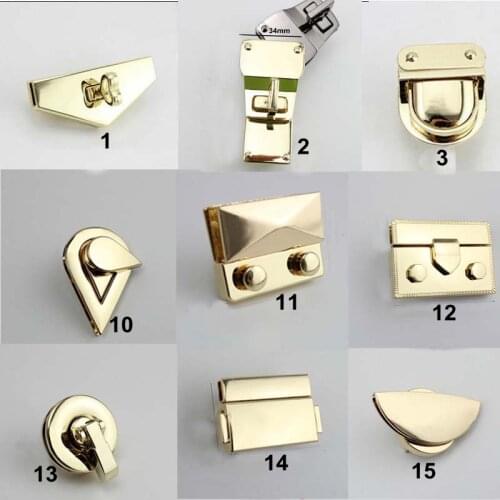 5sets /lot lock button accessories Tone Trunk Lock for bag Replacement Handbag Bag DIY Accessories Purse Snap Clasps Closure