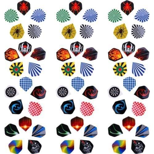 60 Pieces Professional PET Dart Flights Cool Multiple Styles Colorful Darts Flight Accessories
