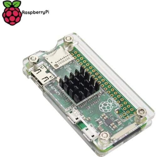 Raspberry Pi Zero W wireless Acrylic Case with Heat Sink Clear Black Enclosure Blue Box for RPI Zero W wireless Free shipping