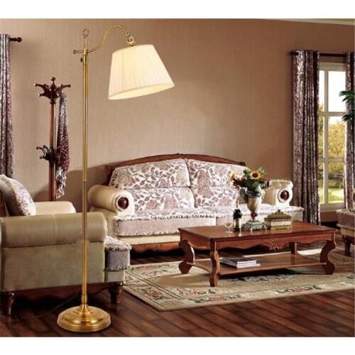 American Country Fabric Shade Floor Lamp Retro Bedroom Light Noble Study Light Cafe Bar Decoration Light Free Shipping MING