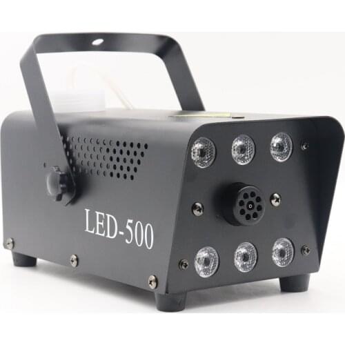 New 500W Automatic Fog Smoke Machine 6 RGB LED Professional Disco Light with Remote Controller for DJ Club Wedding Party Show
