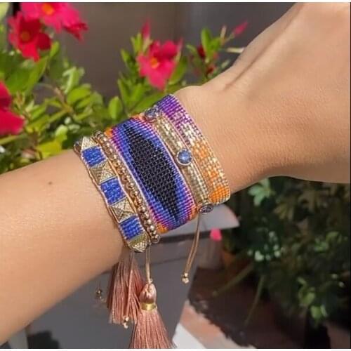 Pretty Bead Fashion MIYUKI Beaded Bracelets Women Vintage Handmade Woven Bracelets Set Pulseras Mujer Female Jewelry