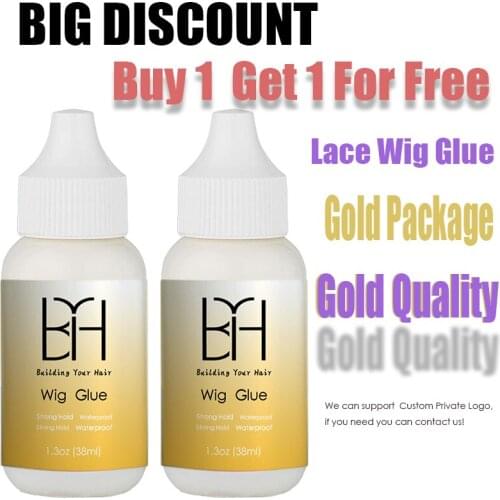 BYH 1.3oz(38ml) Lace Front Wig Glue Waterproof Wig Bonding Glue Lace Wig Glue Strong Hold Hair Replacement Adhesive wholdsale