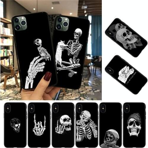 YNDFCNB Skeleton Phone Case For iPhone 8 7 6 6S Plus 5 5S SE 2020 12pro max XR X XS MAX 11 case