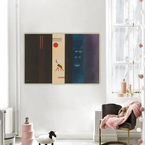 Citon Wassily Kandinsky《Dark sides》Abstract Canvas Oil Painting Artwork Poster Painting Background Wall Decor Home Decoration