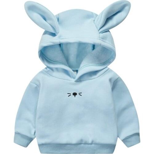 Fashion autumn hooded children clothing Rabbit ears boys girls coat kids spring hoodies Unisex Sweatshirts with hat