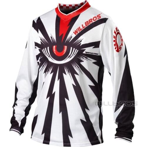 Motocross Racing GP Air Jersey Cyclops Mountain Bicycle Offroad Willbros MX Dirt Bike Cycling White Long Sleeve Mens