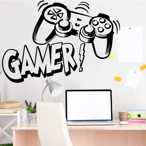 Gamepad Joystick Wall Stickers Poster House Decoration Boys Dormitory Creatives Children Room Vinyl Fridge Floor Decals Y553