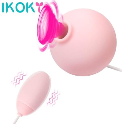 IKOKY G spot Clitoral Stimulate 10 Speed Sucking Vibrator Vibrating Egg Sex Toys for Women Nipple Massage Adult Products