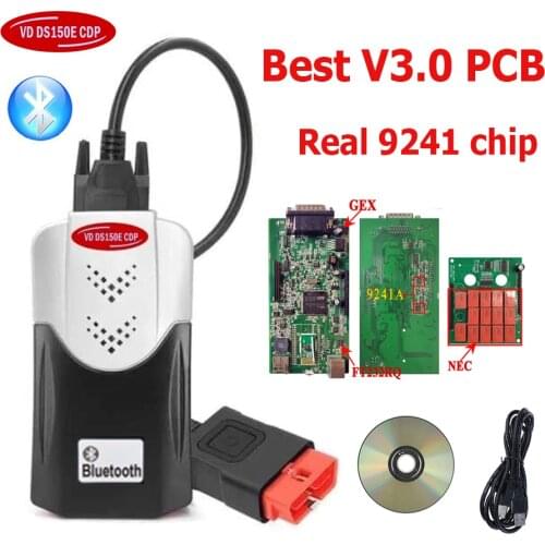 BEST V3.0 pcb 9241 chip BLUETOOTH 2018.R0 2017.3 R3 keygen on cd NEW VCI VD DS150E CDP for delphis cars trucks obd2 scanner tool