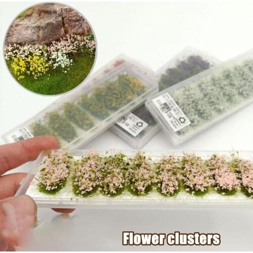 DIY Miniature Landscape Material Long Green Leaf Flower Cluster Model Material Model Scene Terrain Production 8pcs A Box
