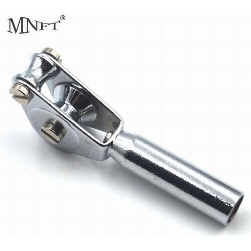 MNFT 5PCS Fishing Pole Rod Double Roller Guide Metal Silver Tone
