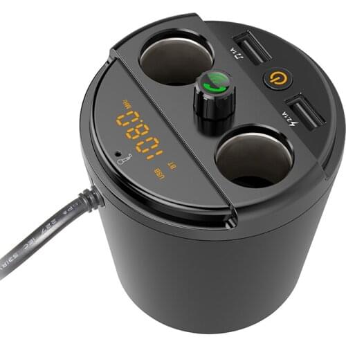 Multifunctional Car Phone Charger Bluetooth MP3 Player FM Transmitter Cup Cigarette Lighter Adapter Car Styling