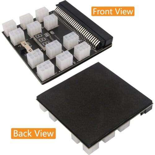 Upgrade Version Power Supply Breakout Board Adapter With 12 PCS ATX 6Pin power connector for ETH BTC Ming