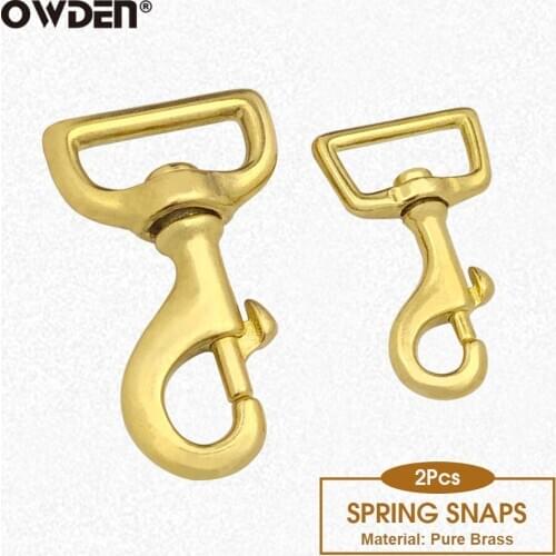OWDEN 2Pcs Pure Solid Brass Trigger Swivel Eye Bolt Snap Hook