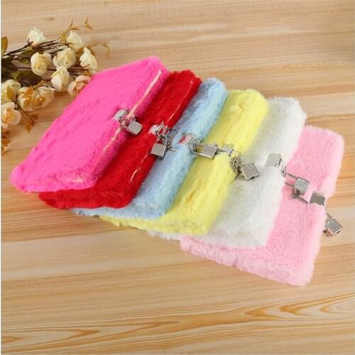 Creative Plush Diary Women Notebook New A5 Creative Students Girls Plush Diary Notebook With Lock Exquisite Gifts For Students