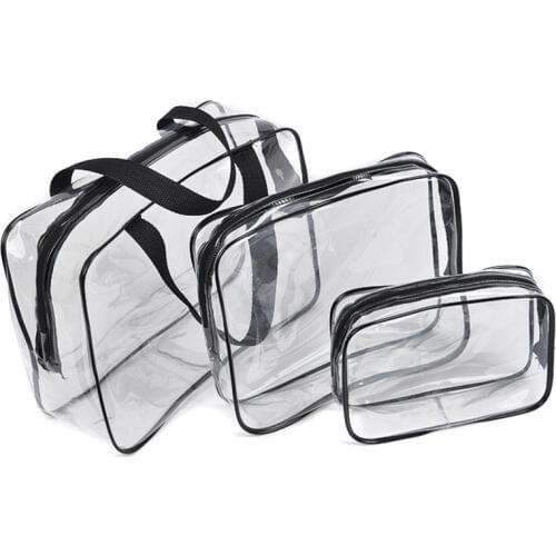 Transparent PVC Bags Travel Organizer Clear Makeup Bag Cosmetic Bag Beauty Case Toiletry Bag Make Up Pouch Wash Bags S/M/L