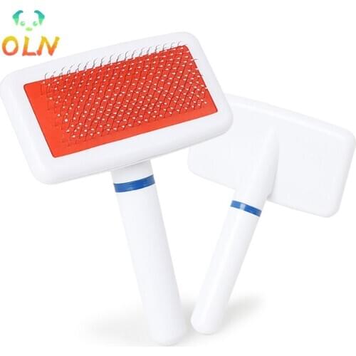 1PCs Cat Dog Small White Comb Cleaning Supplies With Sticky Beads Pet Comb With Airbag Pet Comb Brush Supplies Hair Removal Soft