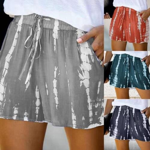 2021 Casual Shorts Women Summer Pants Stripe Style Drawstring Women Adjustable Drawstring Shorts for Gym Ladies Beach Home Short