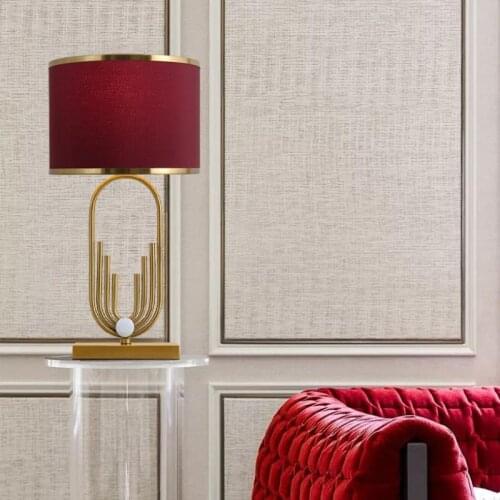 Modern Table Lamp Design Nordic Fabric Lamp Copper Table Lamp For Living Room Study Bedroom Bedside Lamp Decor Home Table Lamp