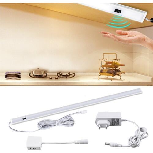 LED Under Cabinet Hand Sweep Switch Night Lights Kitchen Light Bedroom Wardrobe Closet 30 40 50cm LED Bar Light Indoor Home Lamp