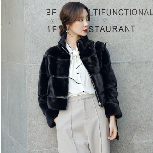 Mink Fur Warm Real Winter Coat Korean Jacket Autumn Short Coats and Jackets Women Clothes Chaqueta Mujer MY1115