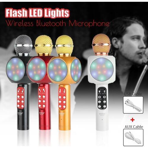 WS-1816 Wireless Bluetooth Karaoke Microphone Mic USB Speaker Home KTV Party free shipping