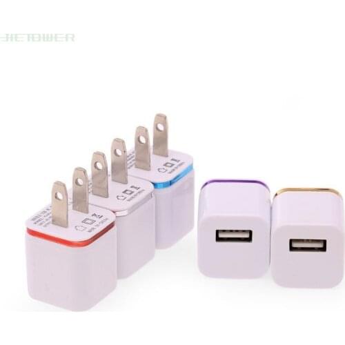 100pcs/lot Single USB Charger Fast Charging Travel US Plug Adapter Portable Wall Charger Mobile Phone Cable for Iphone Samsung