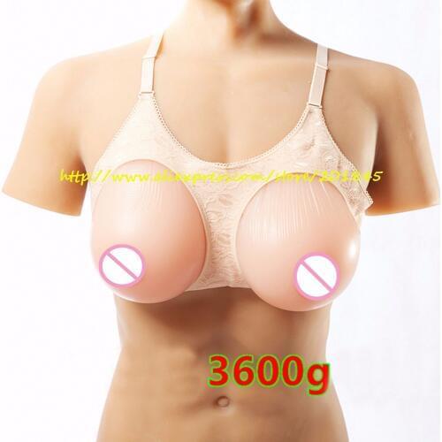 New 1Pair 3600g Huge High Quality Silicone Breast Form Artificial Chest Prosthesis Not Adhesive For Mastectomy And Trandsgender