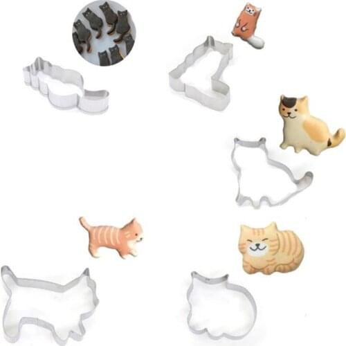 1pcs Pastry Shop Cat Metal Cookie Cutter Mold Fondant Cake Decor Tools Biscuit Cupcake Mould Baking Tools