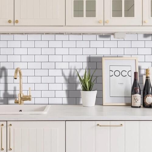 12X12inch Self Adhesive Wall Sticker Oil-Proof 3D Mosaic Tile Sticker Waterproof Heatproof Kitchen Wallpaper For Home Wall Decor