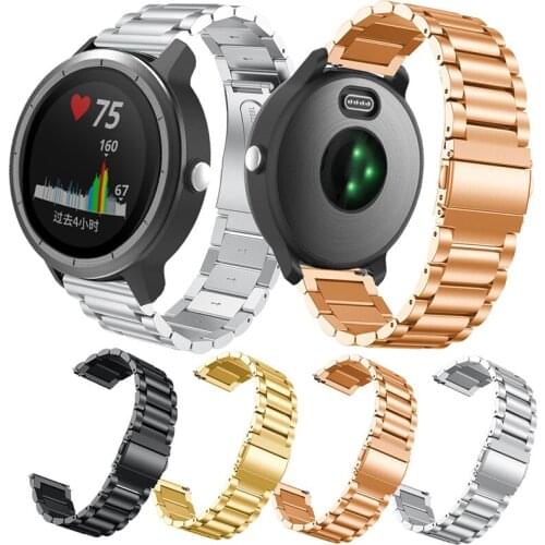18 20 22MM Strap For Garmin Forerunner 245 645/Vivoactive 3 4 4S Band Stainless Steel Strap For Garmin Venu 2 2S SQ Metal Correa