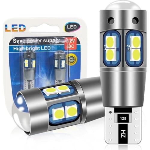 2PCS T10 W5W LED Canbus Bulb 194 168 3030 10SMD Auto Width Interior Reading Lamp Marker Parking Bulb NO Error 12V Super Bright