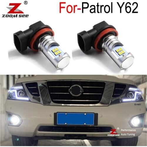 2pcs High quality H11 Canbus No error White Car LED front fog lamp fog light bulb for Nissan Patrol Y62 (2012-2019)