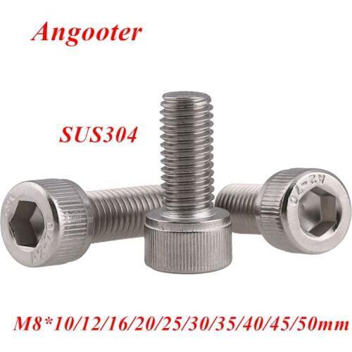 5pcs M8 DIN912 Allen socket head screw 304 stainless steel A2 Hexagon socket head cap screws hex socket screw