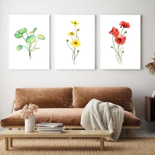 Abstract Minimalist Plant Flowers Paintings Wall Art Nordic Canvas Posters and Prints Living Room Bedroom Corridor Decoration