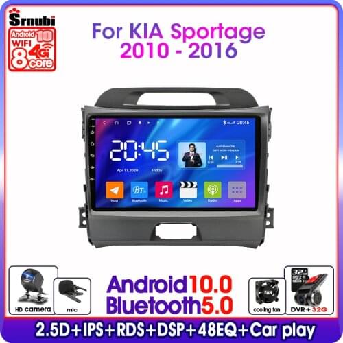 Android 10.0 2 din 4+64G Car Radio Multimedia RDS DSP 48EQ IPS Video Player For KIA Sportage3 2010-2016 GPS Navigation Autoradio