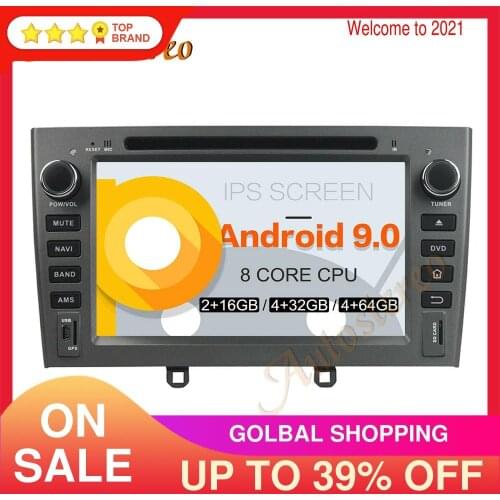 DSP Android 9 PX5/PX6 Car DVD Player Multimedia Player GPS Navigation For Peugeot 408 2011-2014 Auto Radio Stereo Head Unit ISP